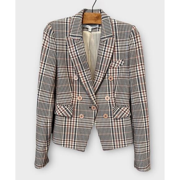 Veronica Beard Diego Dickey Double Breasted Houndstooth Blazer Size 0 - Picture 3 of 11